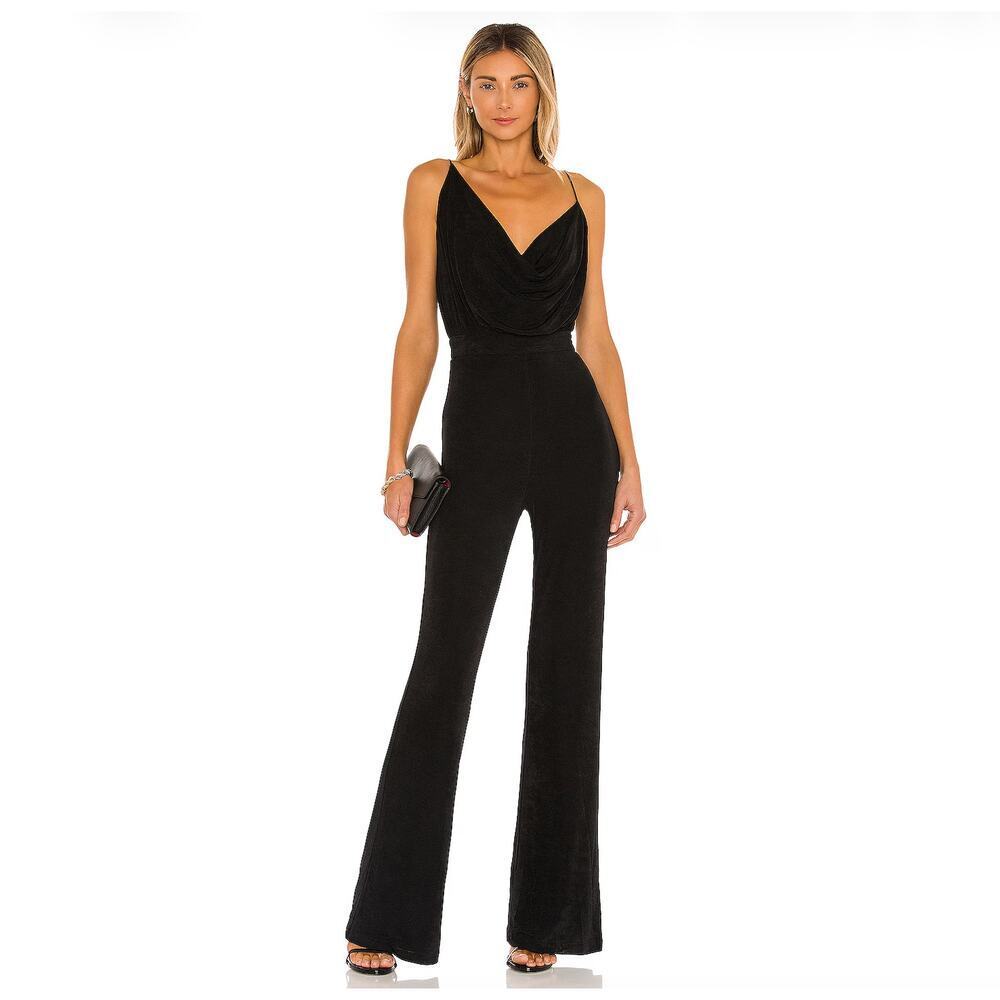 Misha Revolve Moyra Pantsuit Jumpsuit Sleeveless Eveningwear Cocktail Black 4